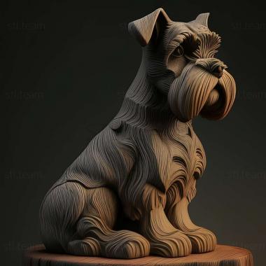 3D model Zwergschnauzer dog (STL)